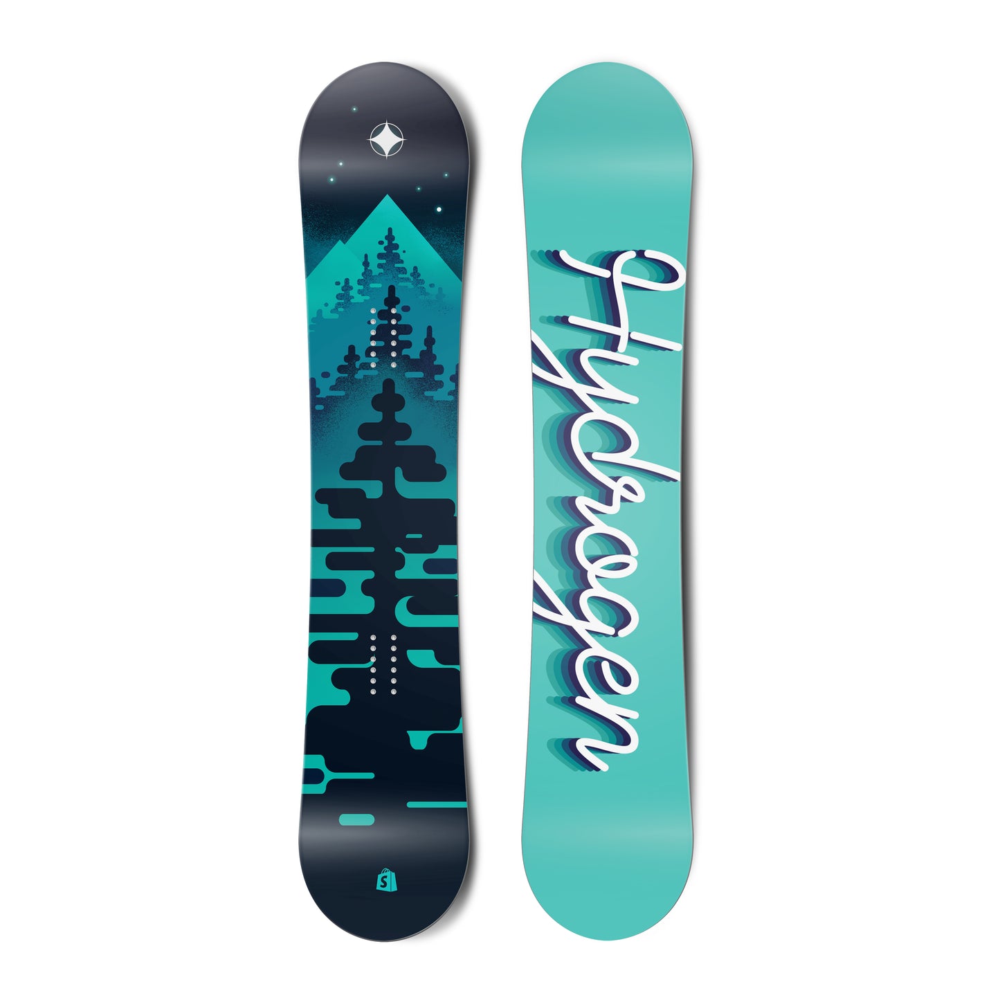 Hydrogen snowboard. Front and back.